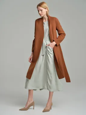 Handmade belted wool coat