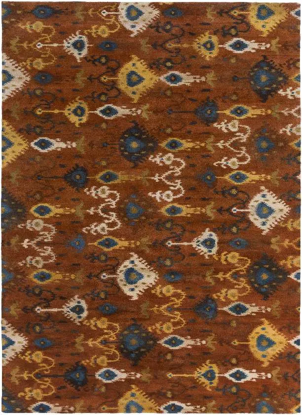 Hingneo Transitional Burnt Orange Area Rug