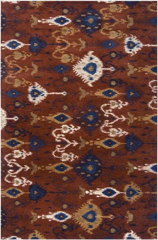 Hingneo Transitional Burnt Orange Area Rug