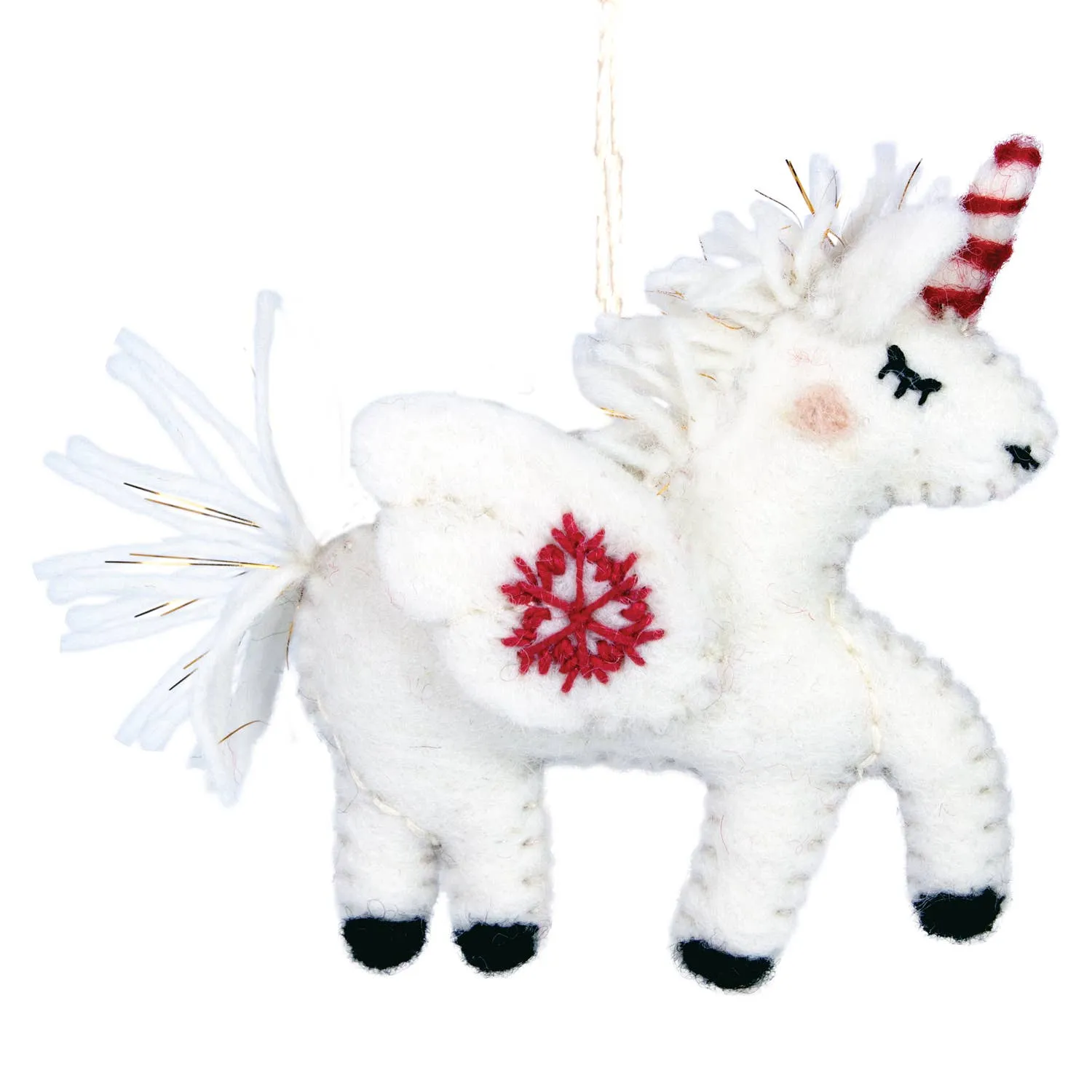 Holiday snowflake ornament unicorn