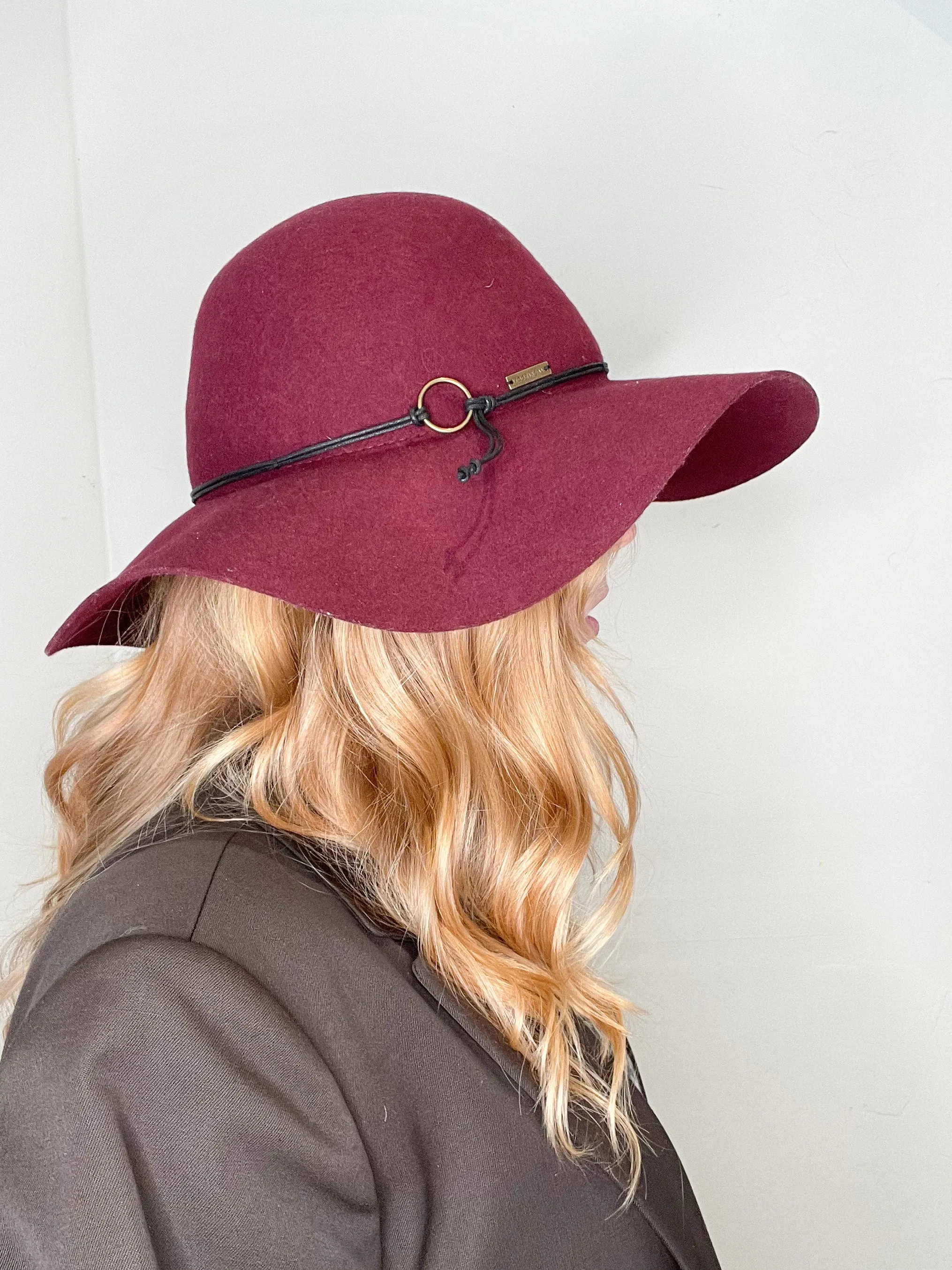 Kooringal Australia Wine Red 100% Wool Wide Brim Forever After Hat