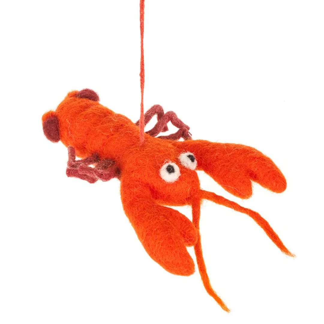 Lobster Ornament-Felted