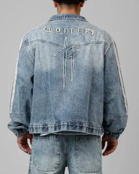 Loiter Track Star Denim Jacket Blue Wash