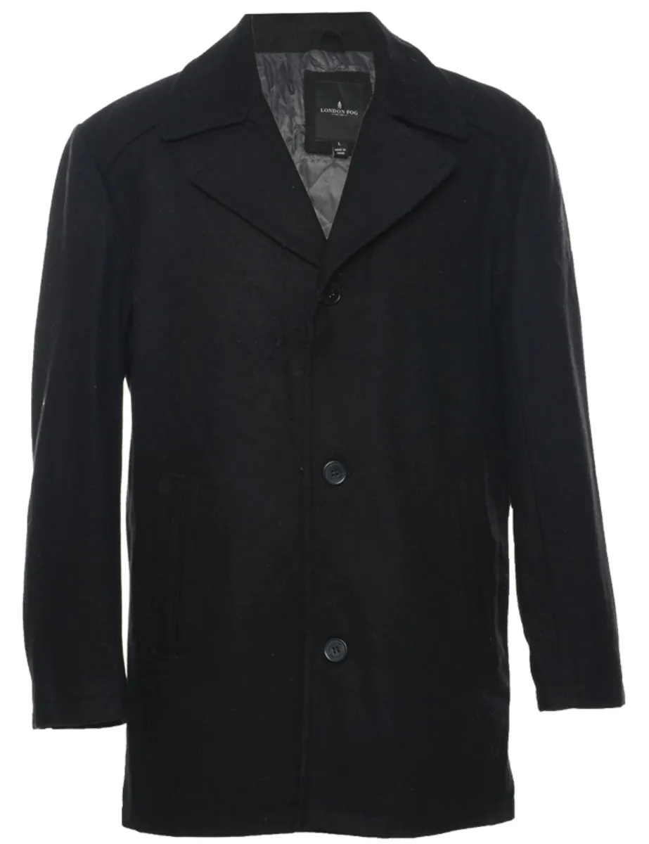 London Fog Black Wool Coat - L