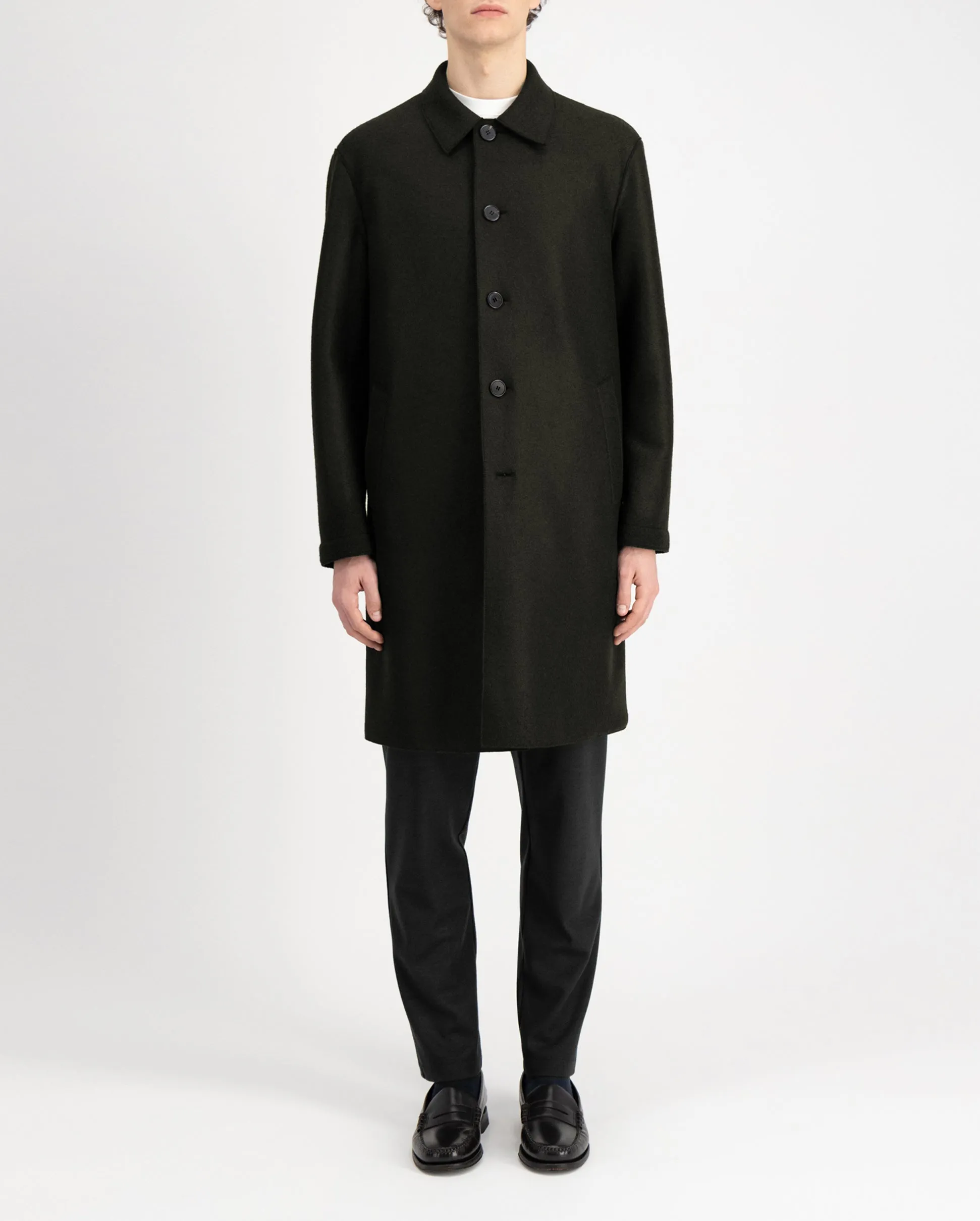 MAC PRESSED WOOL COAT  / DARK KHAKI