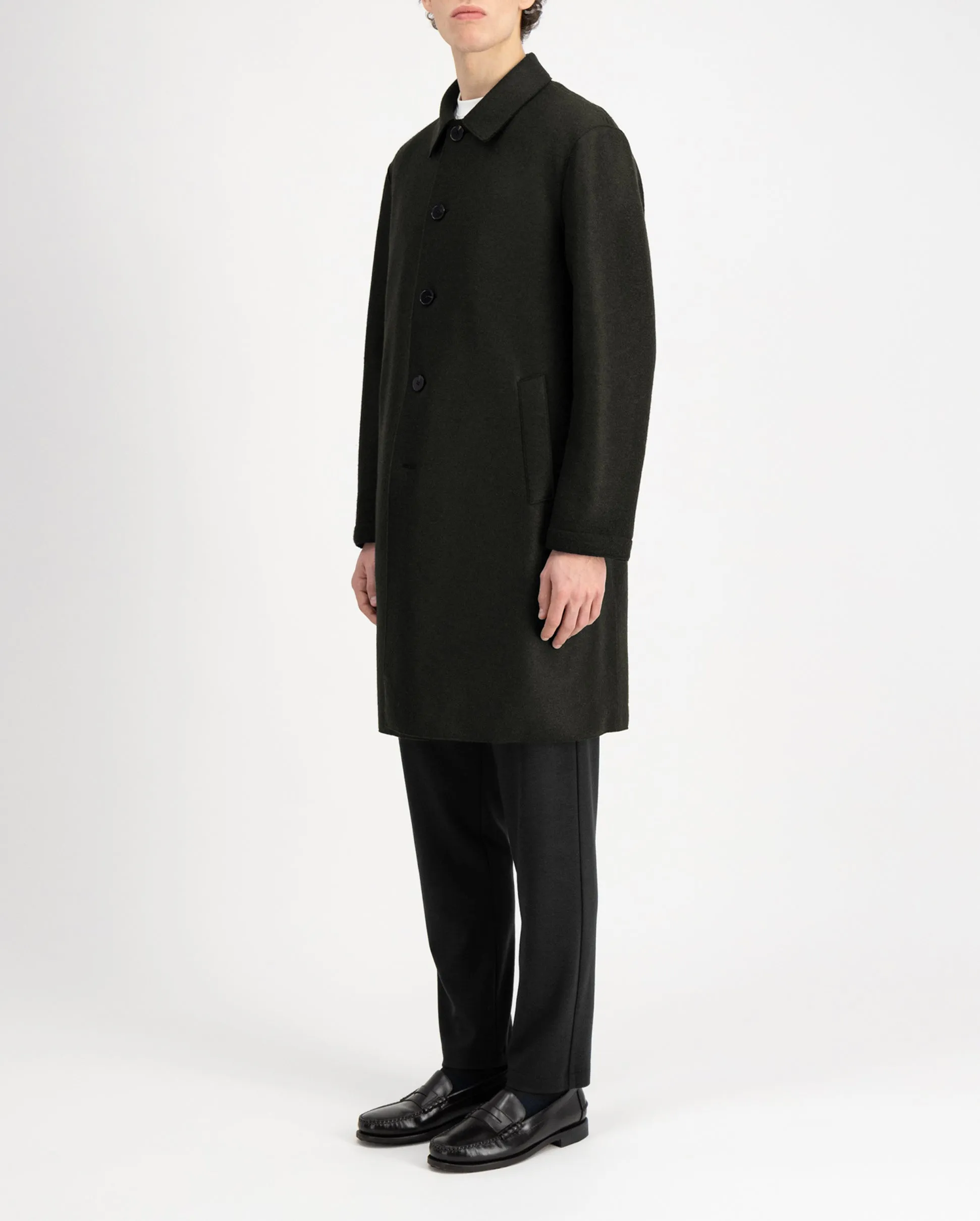 MAC PRESSED WOOL COAT  / DARK KHAKI