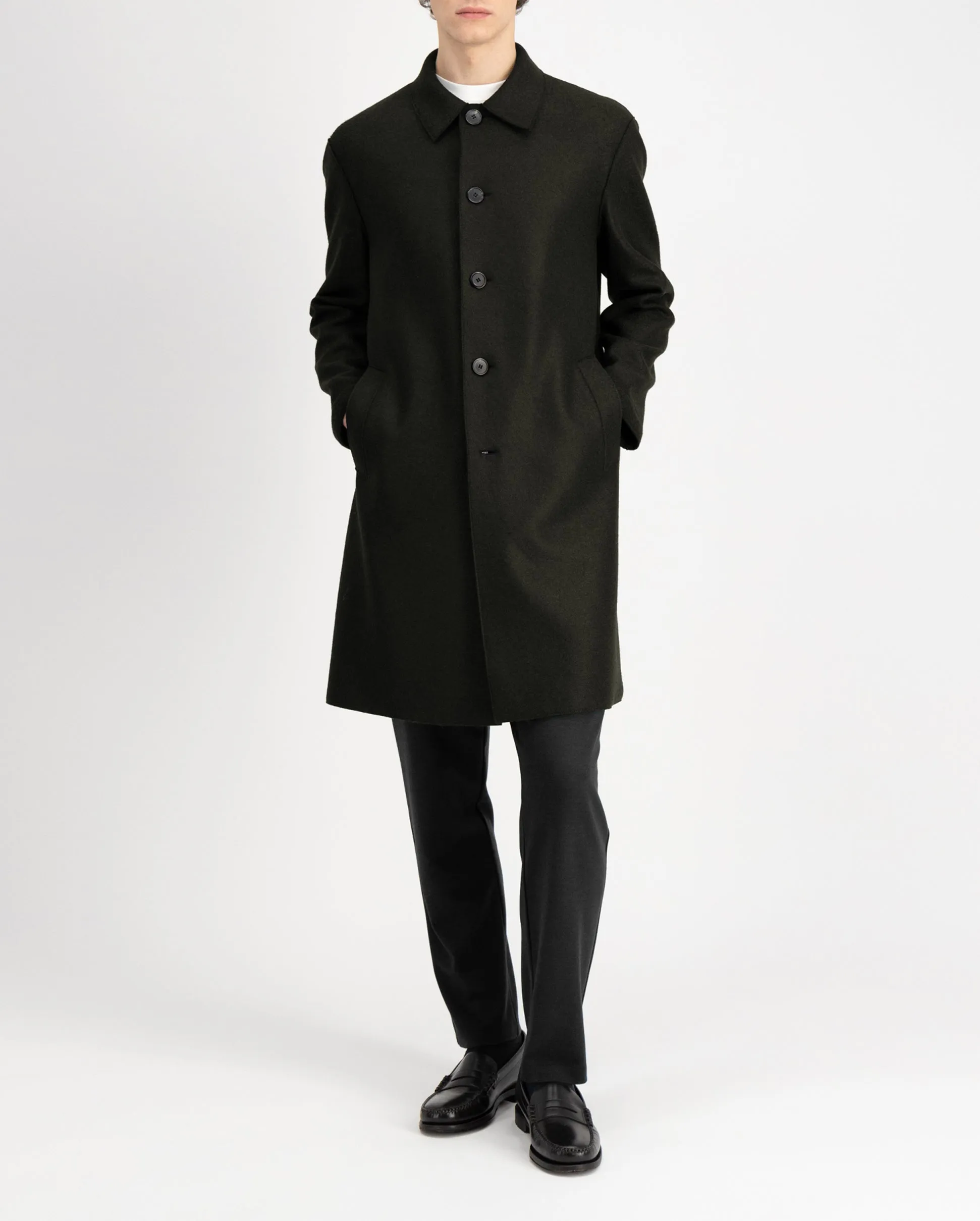 MAC PRESSED WOOL COAT  / DARK KHAKI