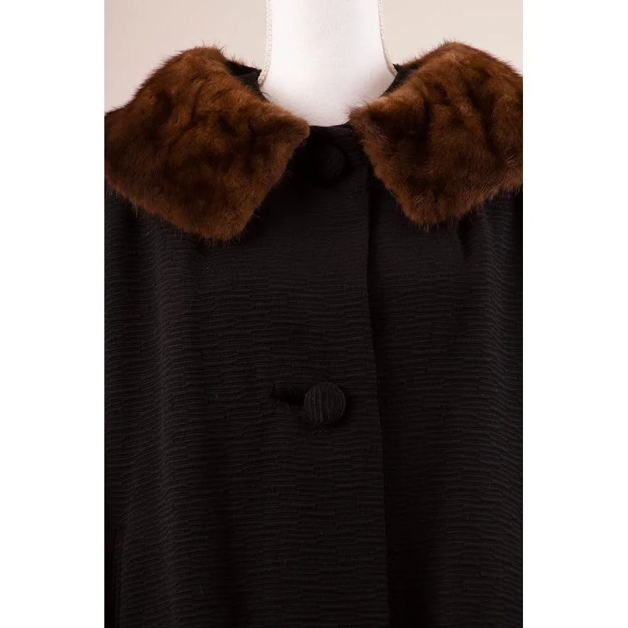 MAISON DE COUTURE 50's Coat with Mink Collar | Size M/L