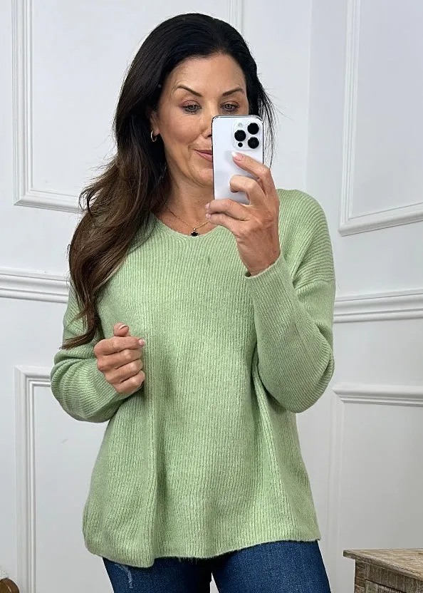 Malia Kiwi Melange Knit Pullover