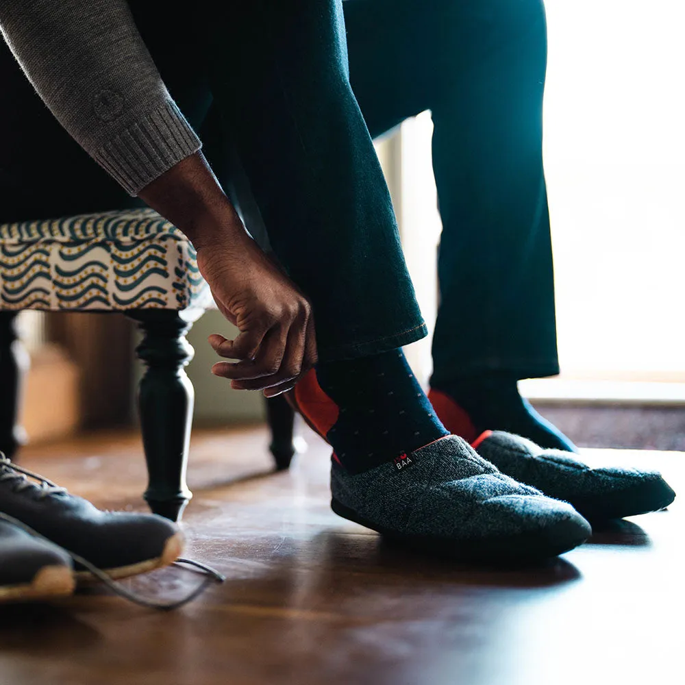 Merino Blend Travel Slippers (Navy Melange)