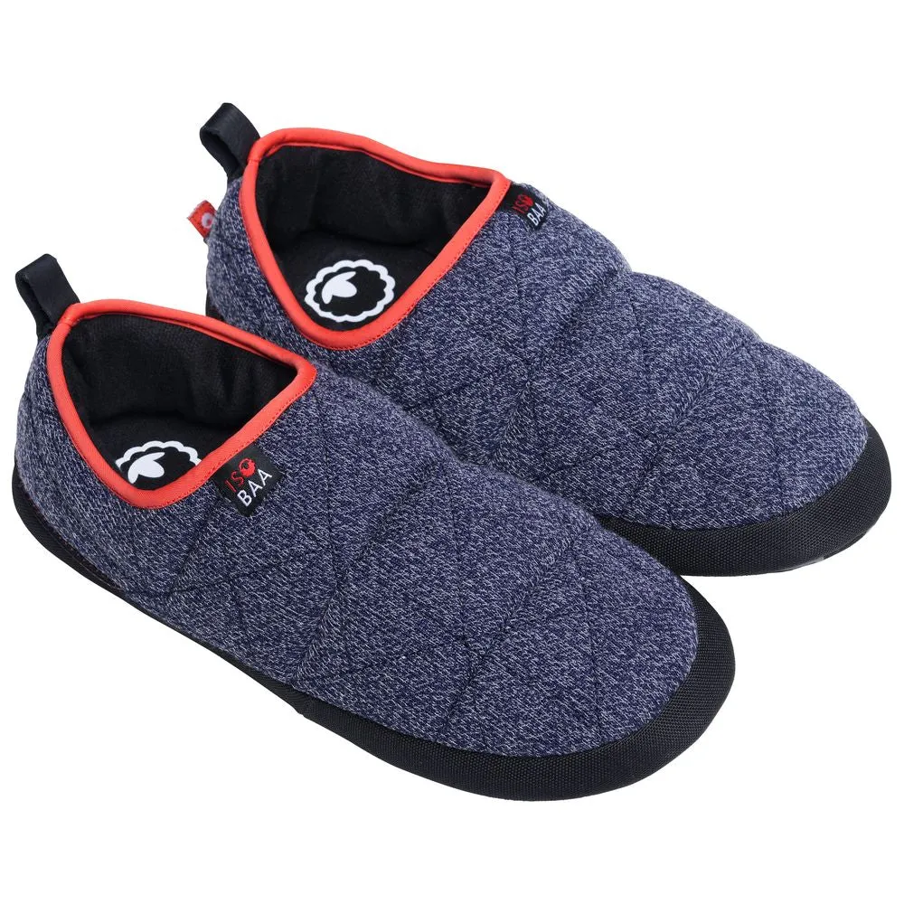 Merino Blend Travel Slippers (Navy Melange)