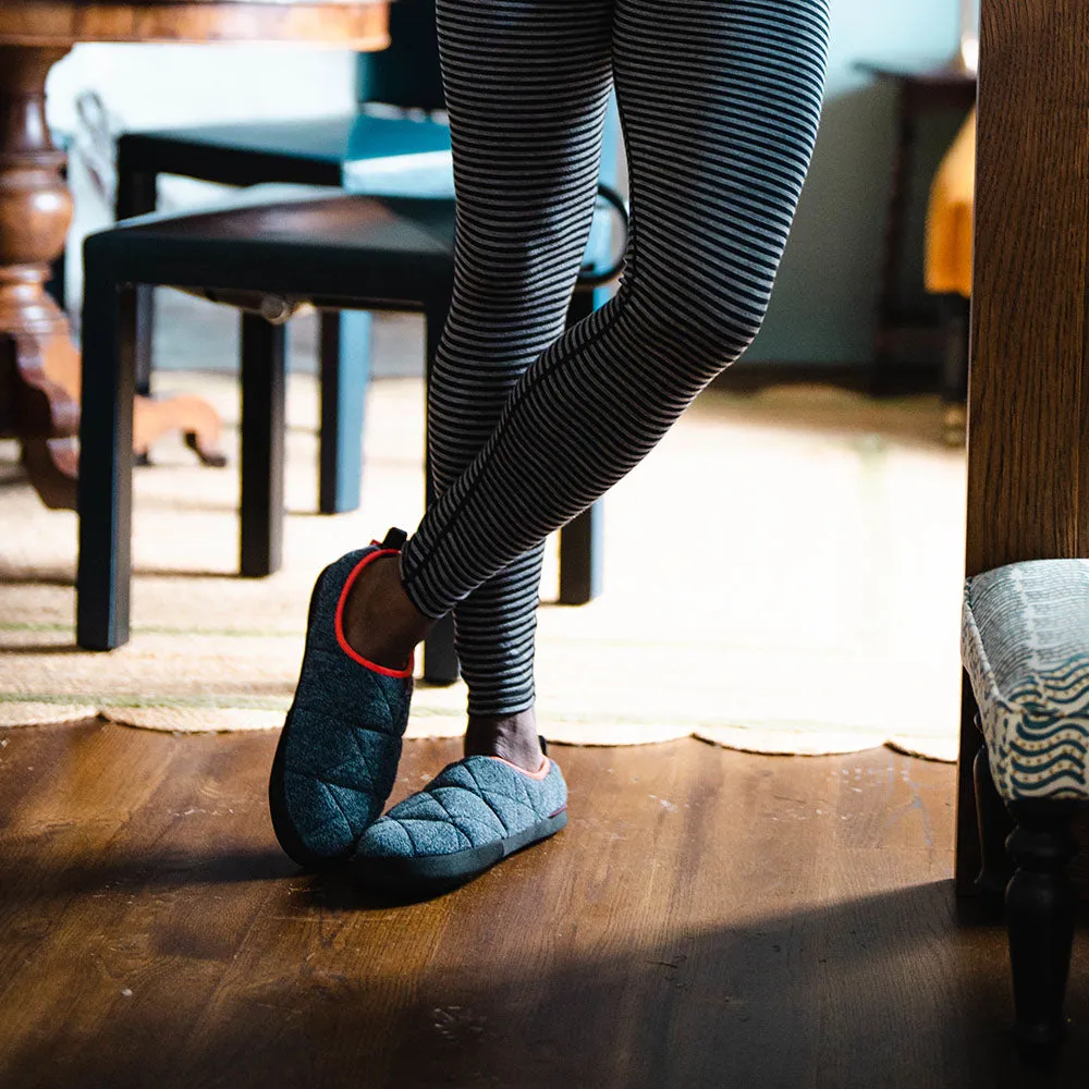 Merino Blend Travel Slippers (Navy Melange)