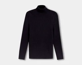 Merino Roll Neck - Nordic Blue