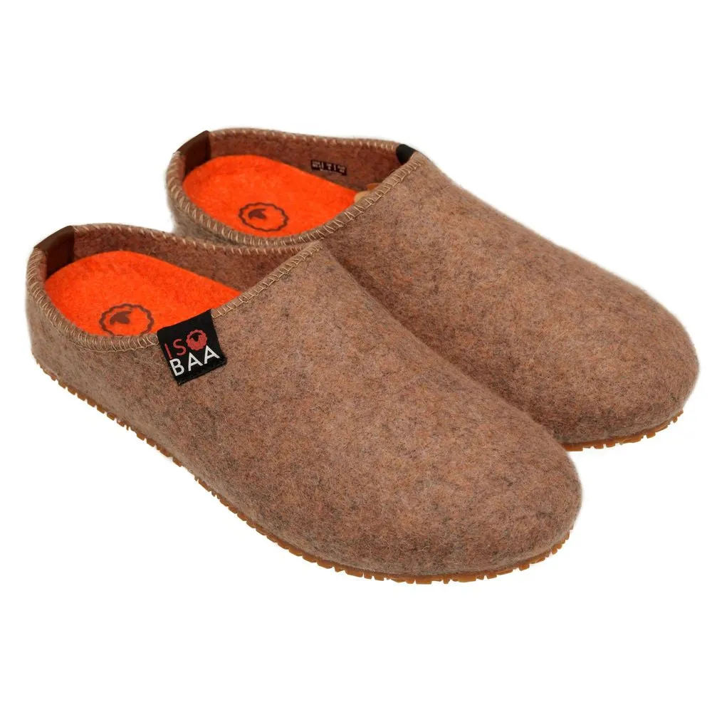 Merino Wool Blend Slippers (Bran/Orange)