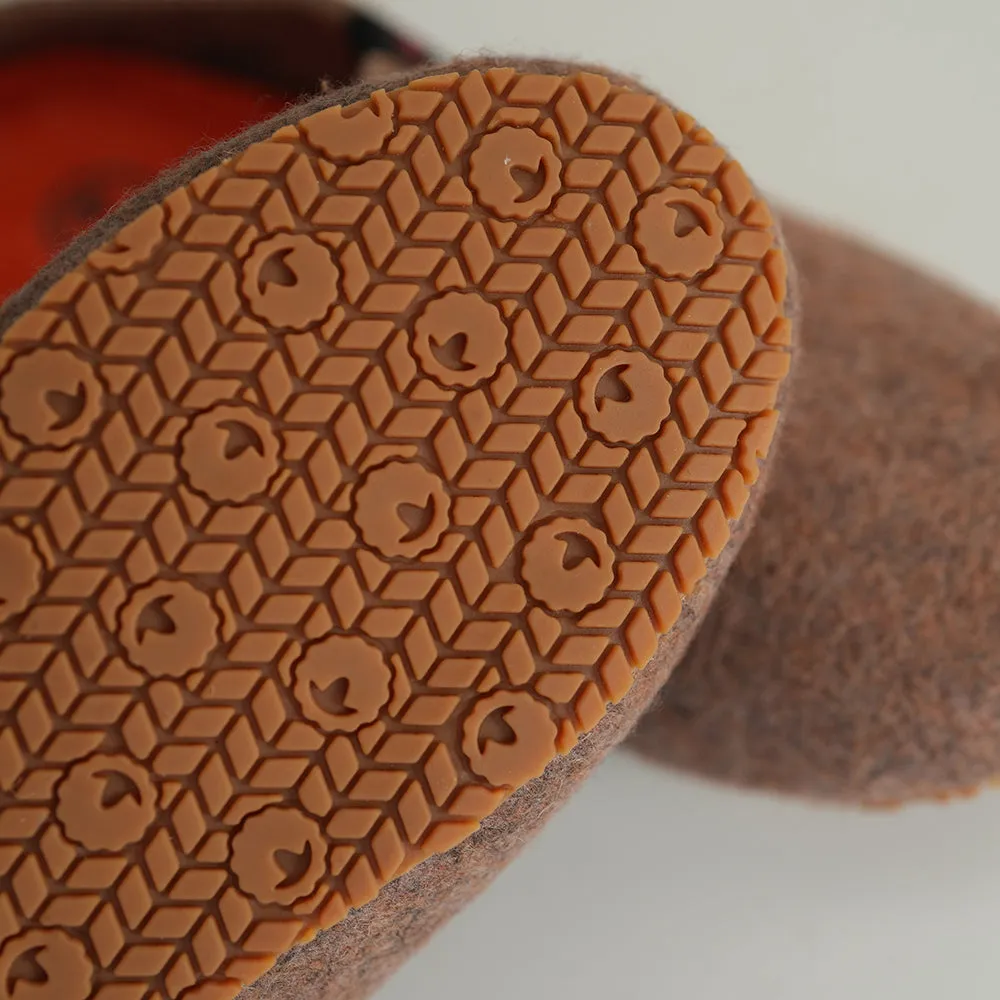 Merino Wool Blend Slippers (Bran/Orange)