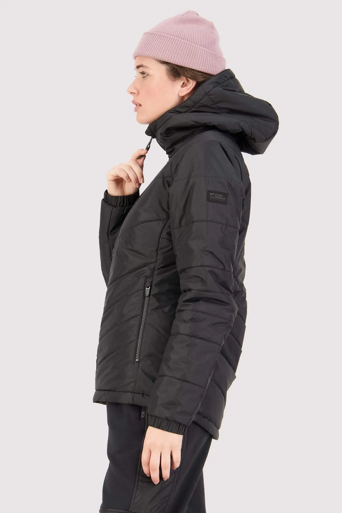 Mons Royale Nordkette Wool Insulation Hood Womens Black