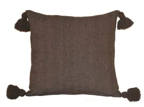 Moroccan PomPom Pillow Cover - Brown