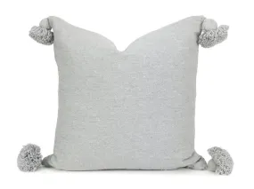 Moroccan PomPom Pillow Cover - Grey