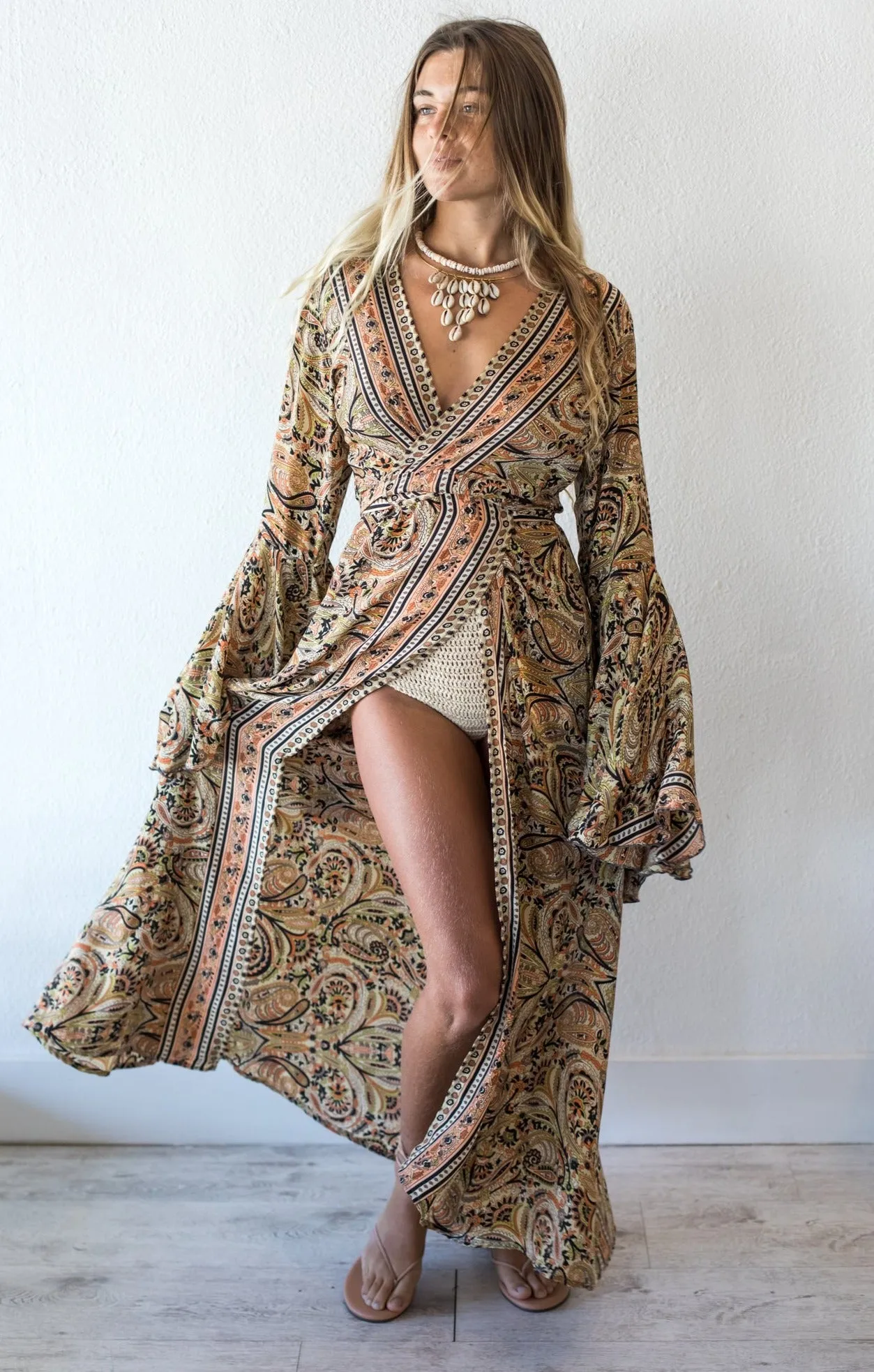 My Trip To Goa Wrap Kimono Dress