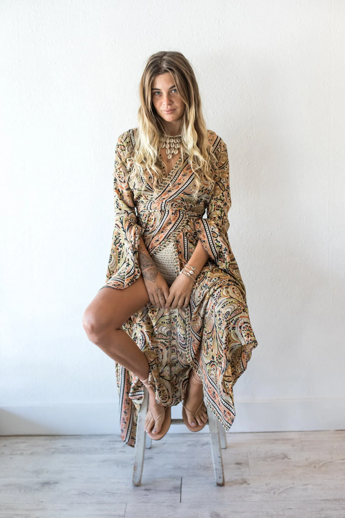 My Trip To Goa Wrap Kimono Dress