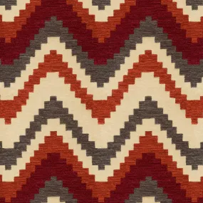 Navajo Red   Burnt Orange Striped Fabric