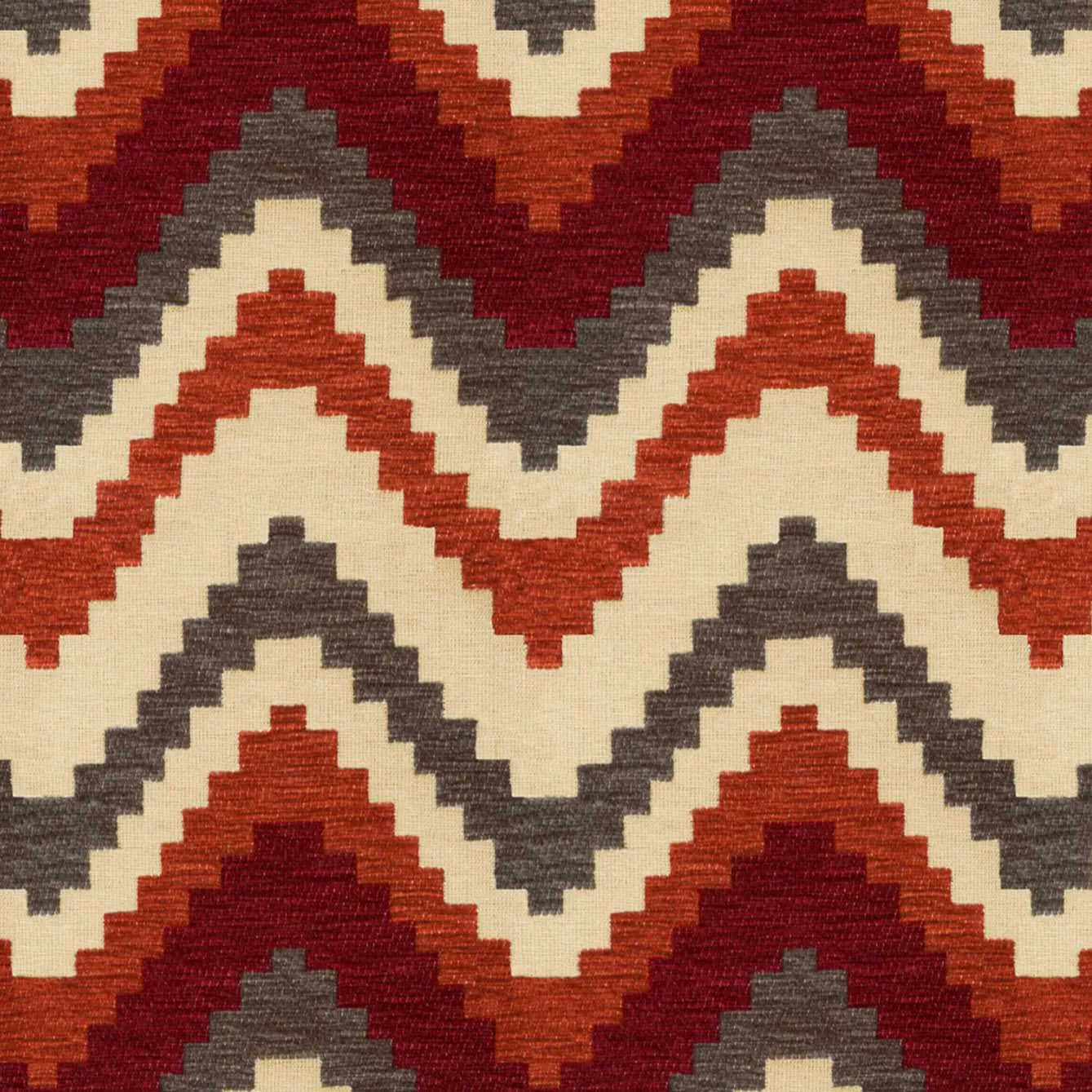 Navajo Red   Burnt Orange Striped Fabric