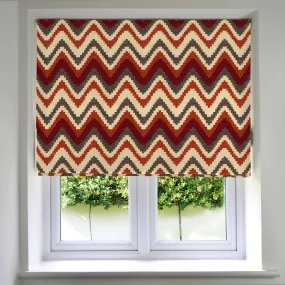 Navajo Red   Burnt Orange Striped Roman Blind