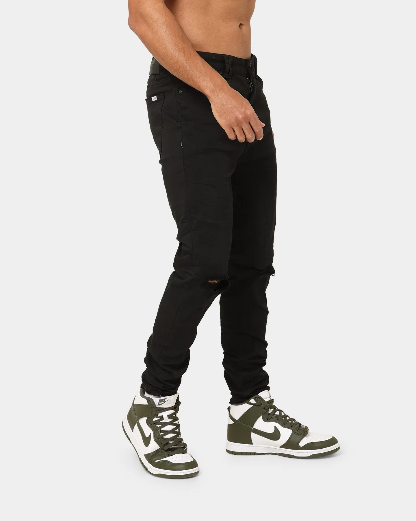 Nena and Pasadena Flynn Skinny Fit Jeans Destroyed Jet Black