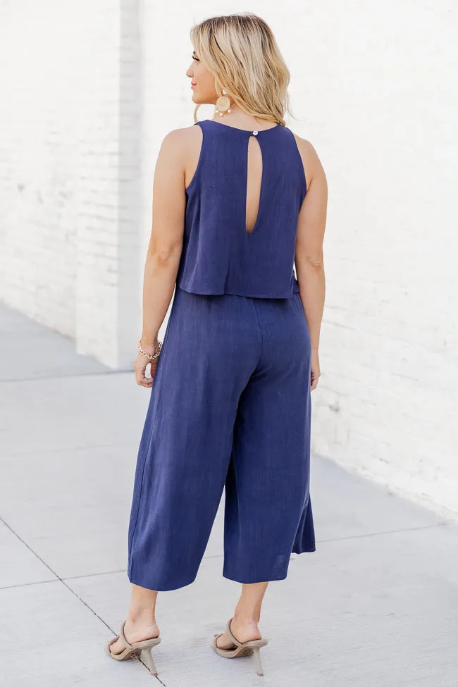 Never Wanna Leave Navy Jumpsuit FINAL SALE