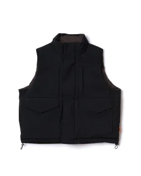 NON TOKYOxUNIVERSAL OVERALL / REVERSIBLE DOWN VEST (BLACK×BROWN)