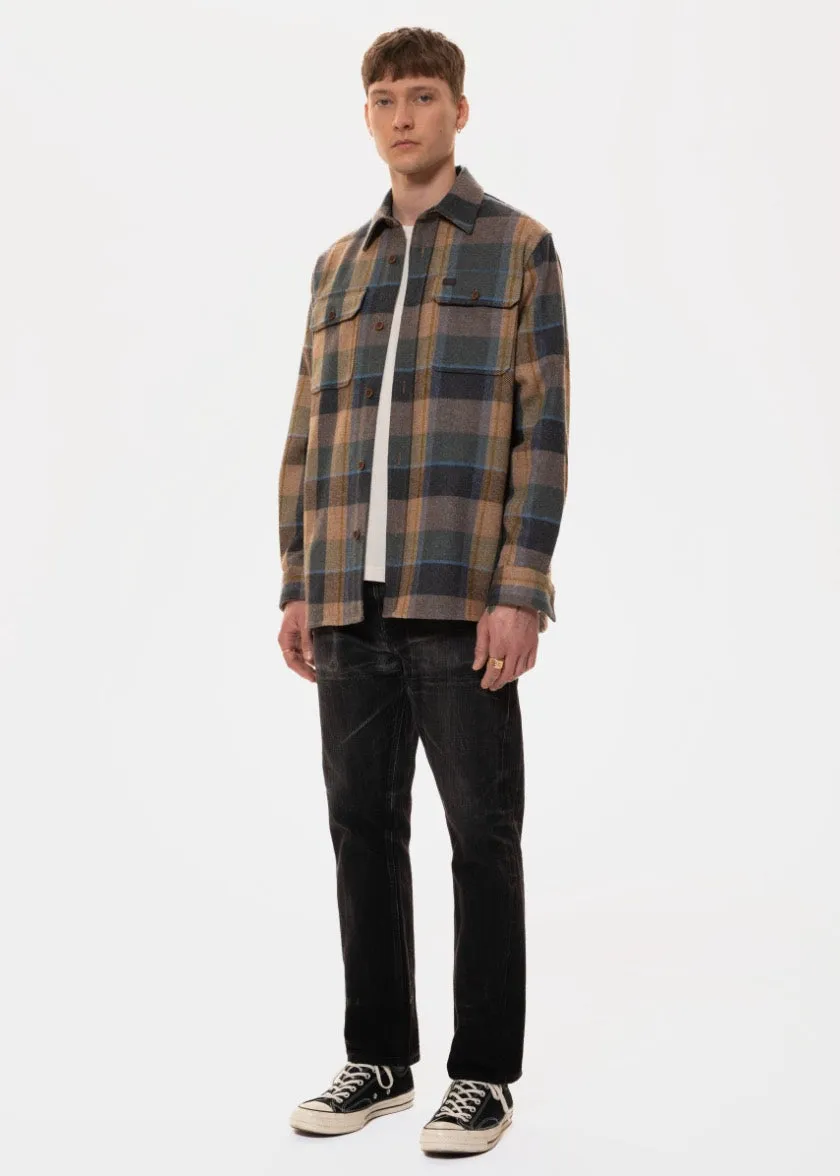 Nudie Jeans Robban Wool Plaid Shirt