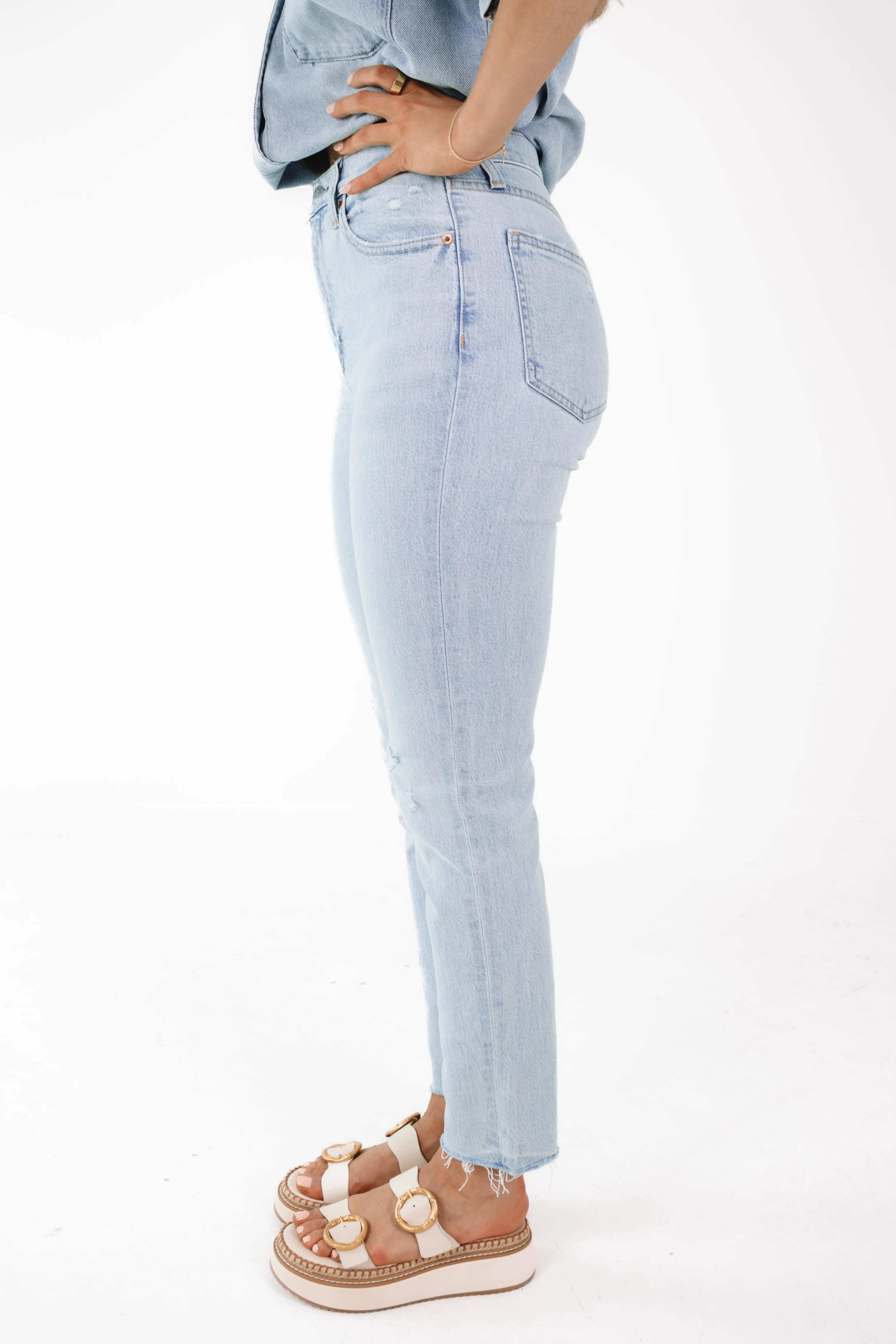 Pistola Kate High Rise Slim Straight Jeans - Monaco