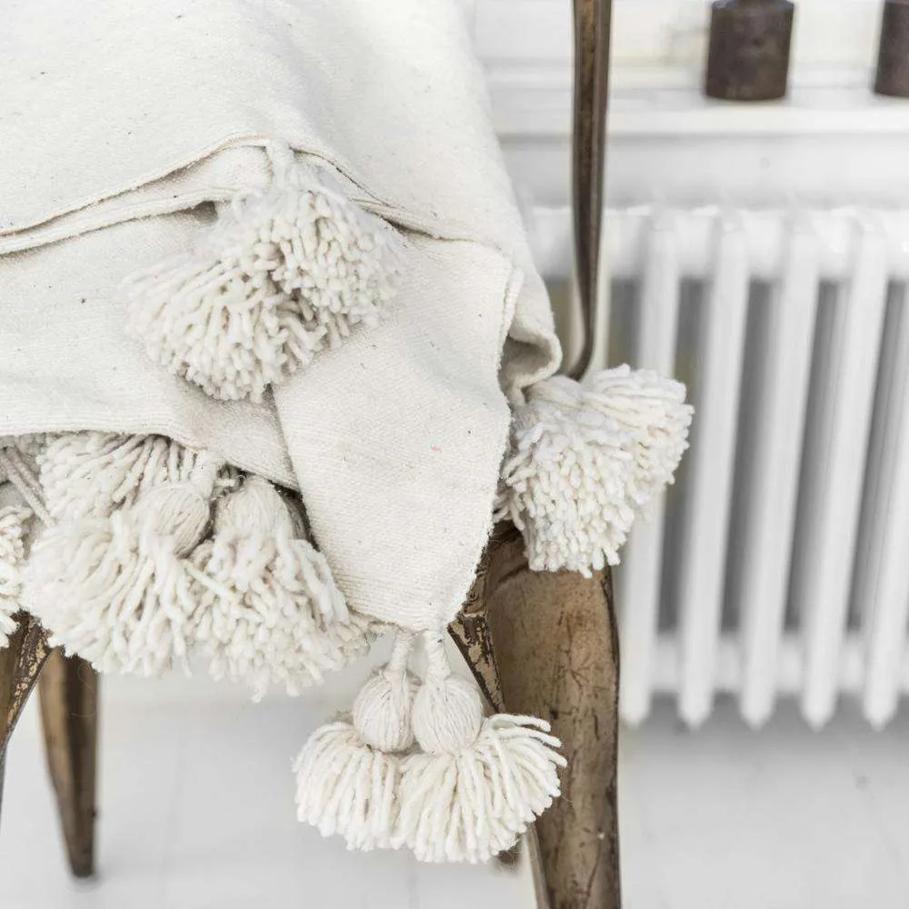 PomPom Blanket | White