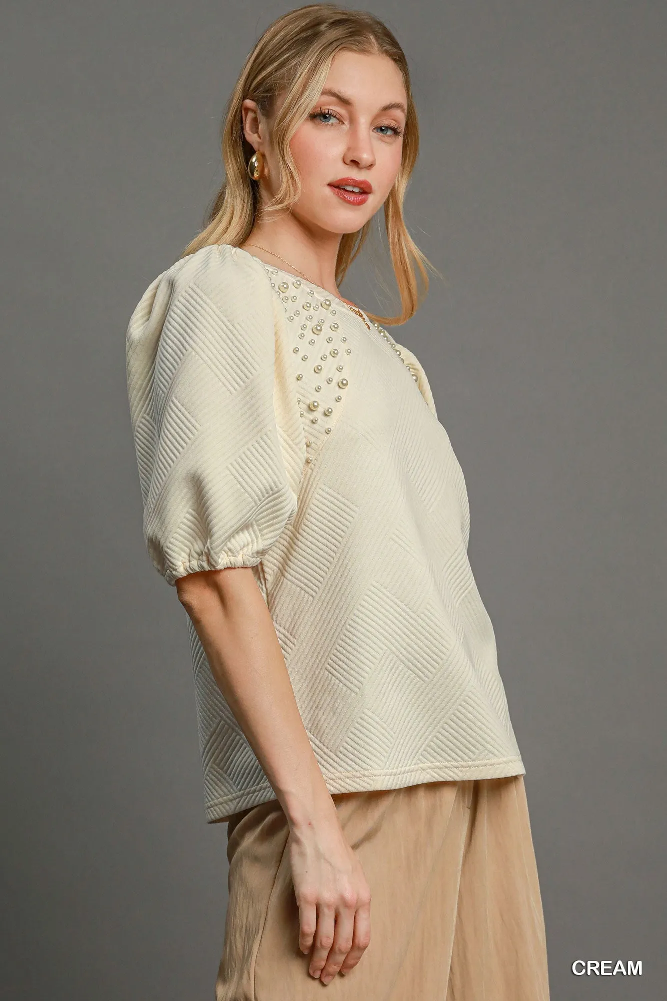 Puff Sleeve Knit Top