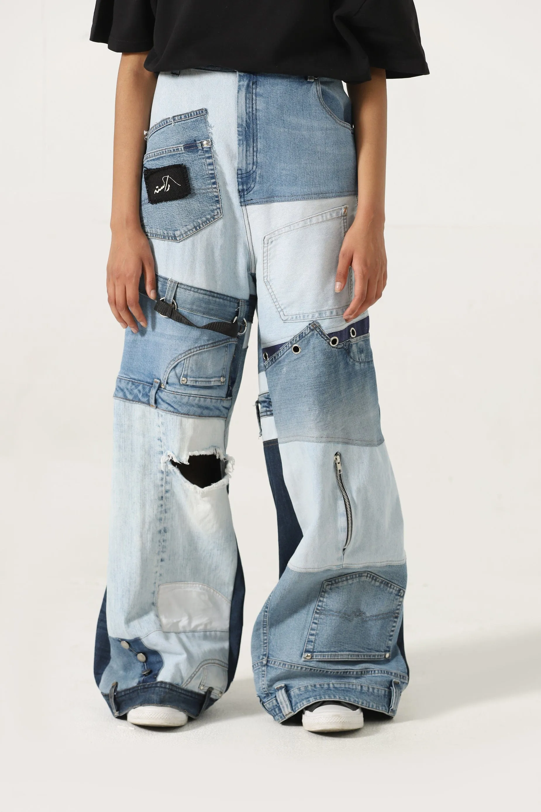 RECYCLED DENIM TROUSERS