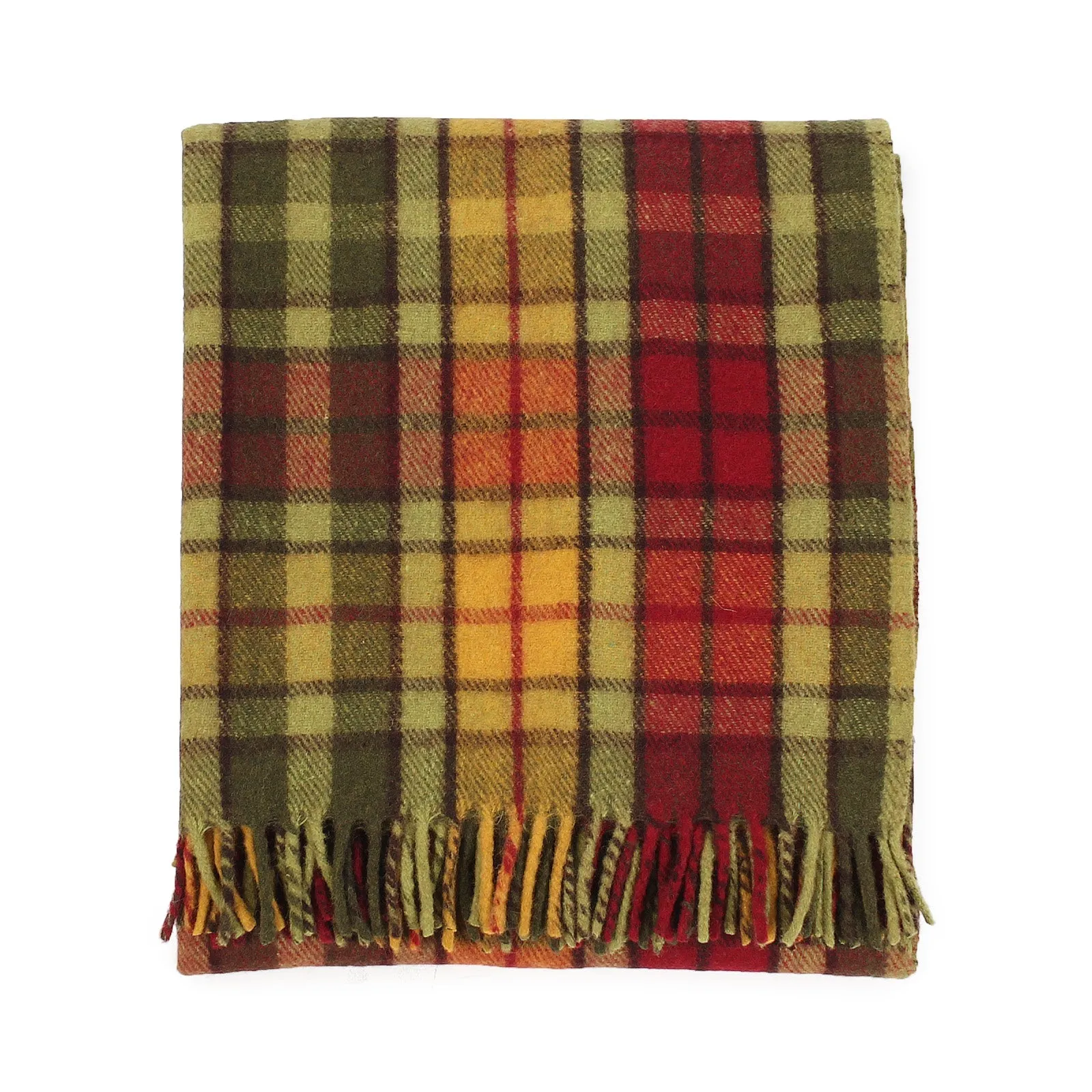 Recycled Wool Tartan Blanket Throw Buchanan Autumn