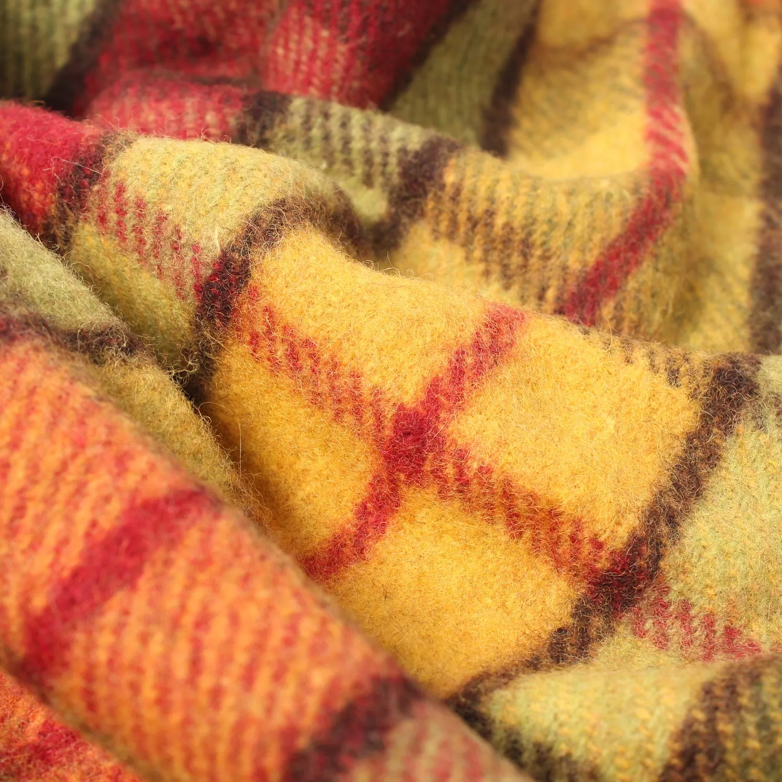 Recycled Wool Tartan Blanket Throw Buchanan Autumn