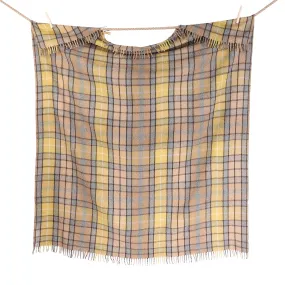 Recycled Wool Tartan Blanket Throw Buchanan Natural