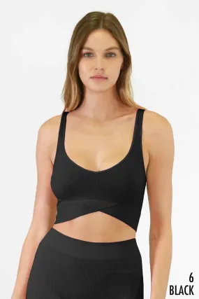 Ribbed Crossover Bra Top - 3 Colors