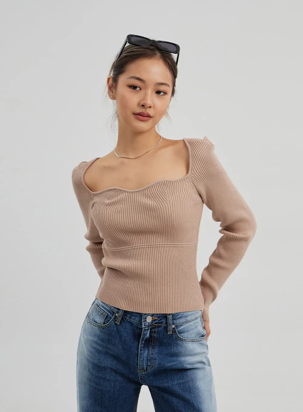 Ribbed Knit Top CF313