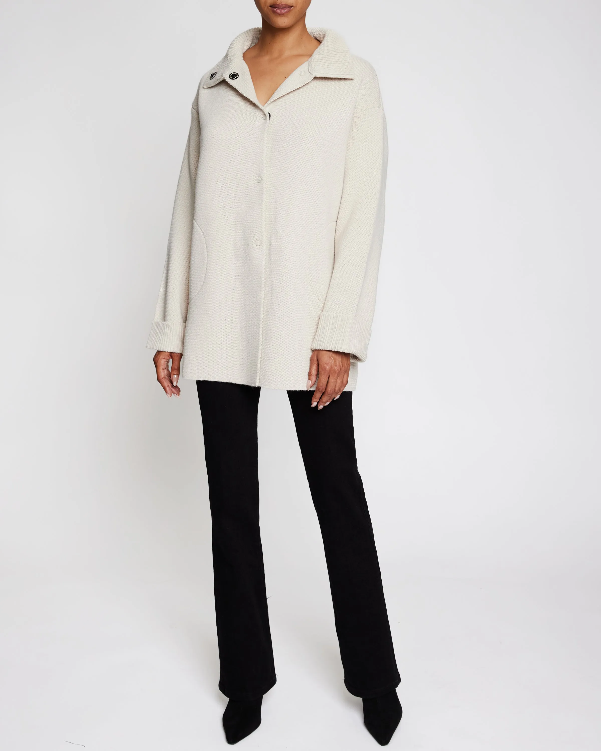 ROSA Oversized Knit Coat in Extra Fine Wool