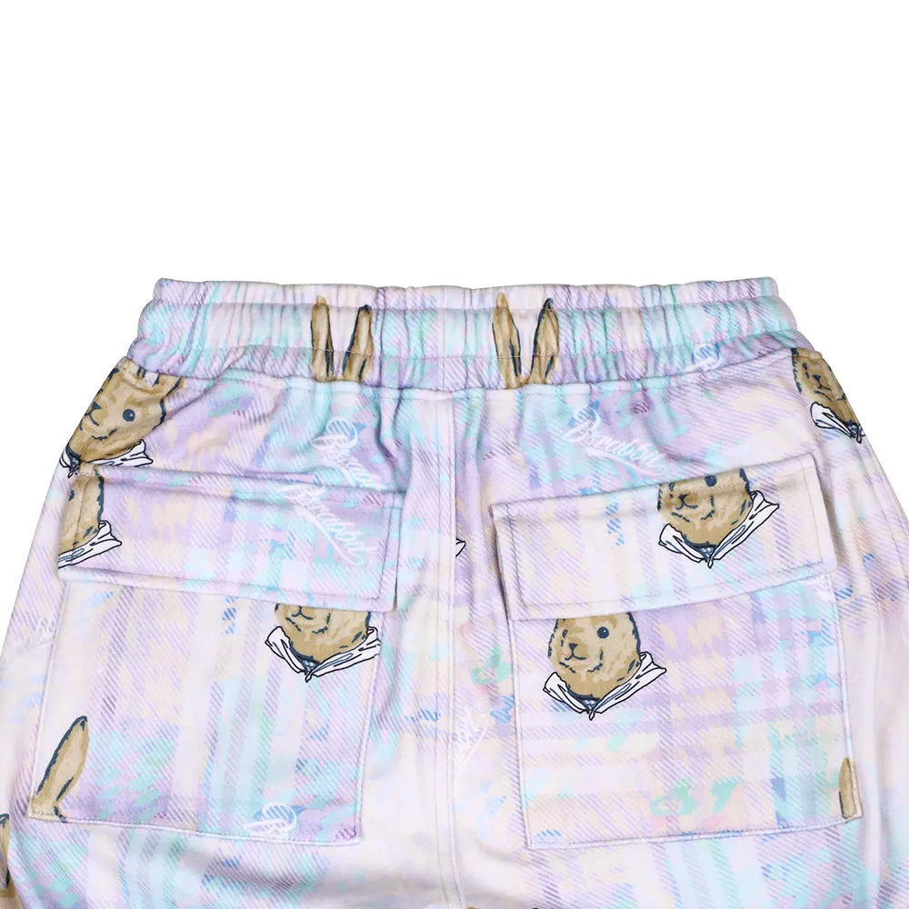 ROYAL FLEECE JOGGER PANTS BEAR RABBIT PASTEL CHECK