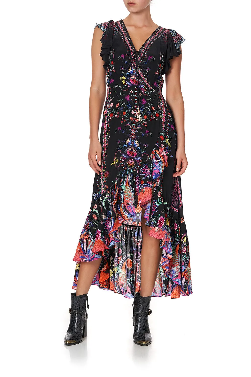 RUFFLE WRAP DRESS BOHEMIAN REBELLION