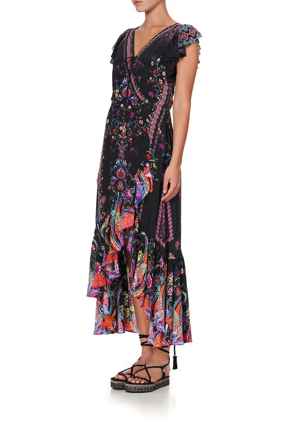 RUFFLE WRAP DRESS BOHEMIAN REBELLION