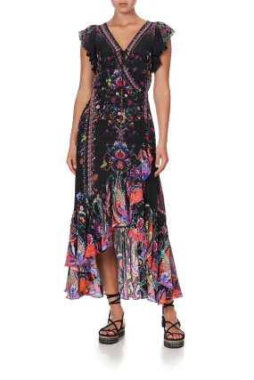 RUFFLE WRAP DRESS BOHEMIAN REBELLION