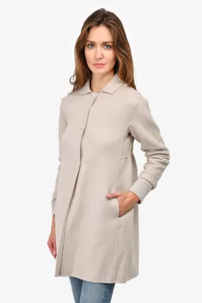 'S Max Mara Beige Virgin Wool/Angora Peplum Coat Size 2 US