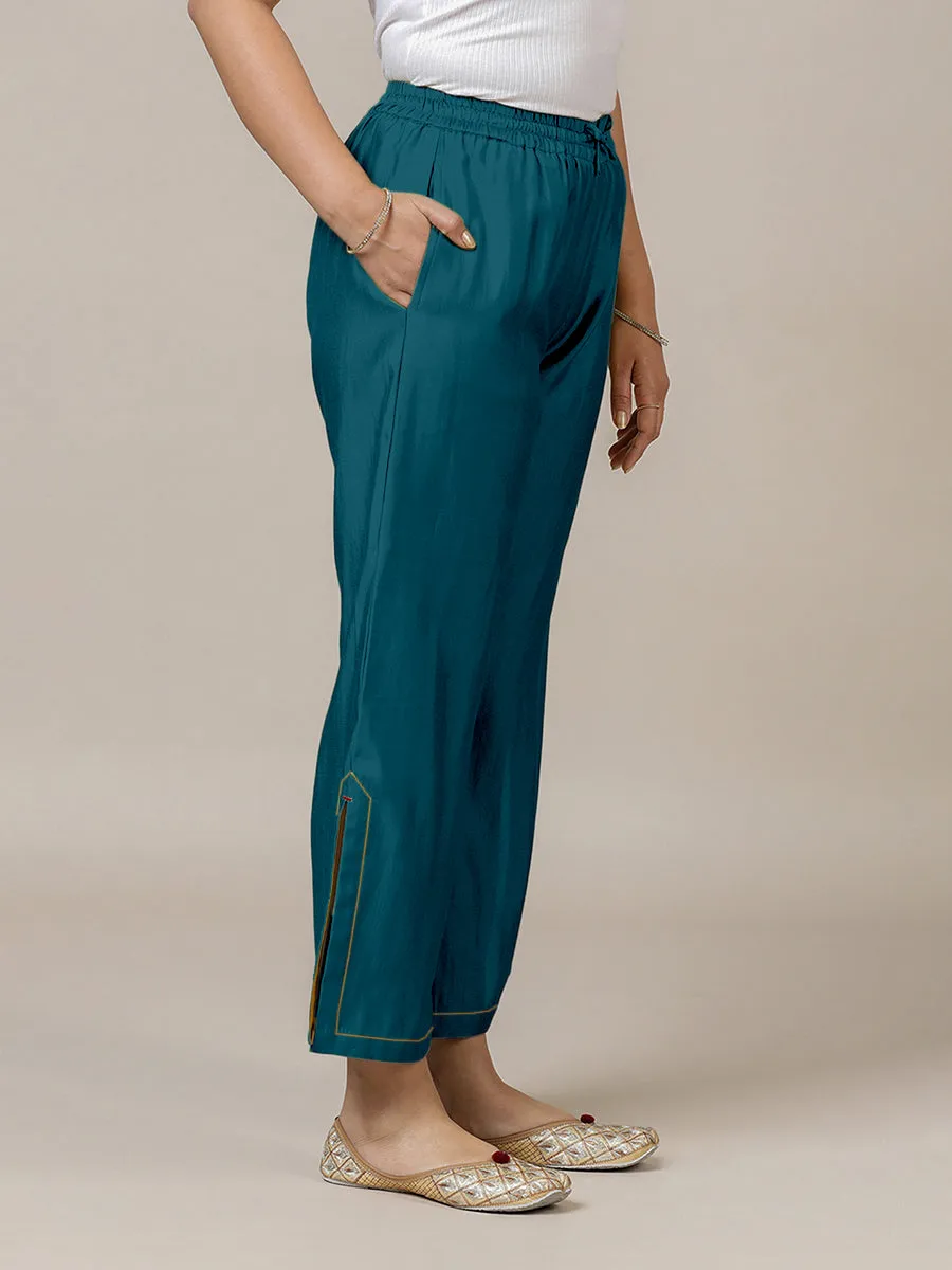 Saba x Rozaana | Crystal Teal Cotton Silk Pants