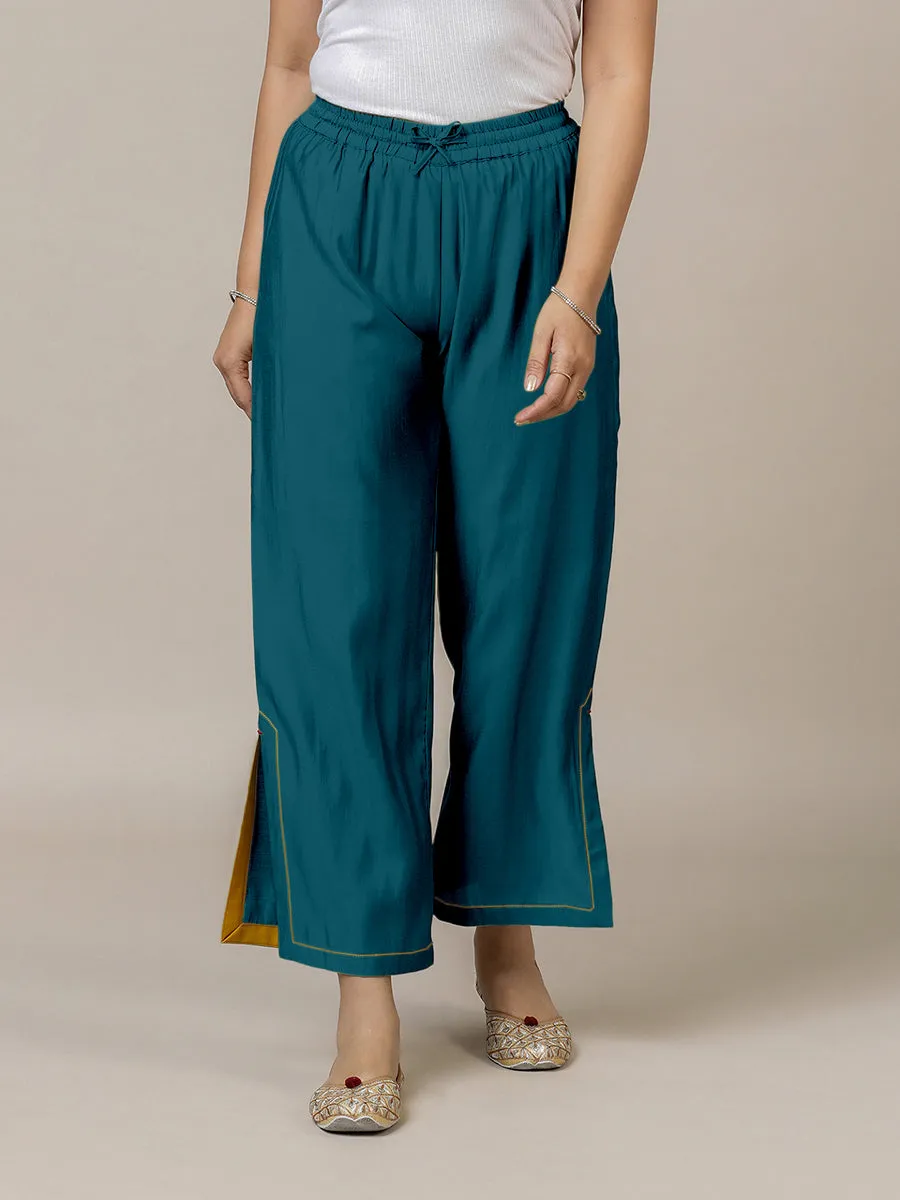 Saba x Rozaana | Crystal Teal Cotton Silk Pants