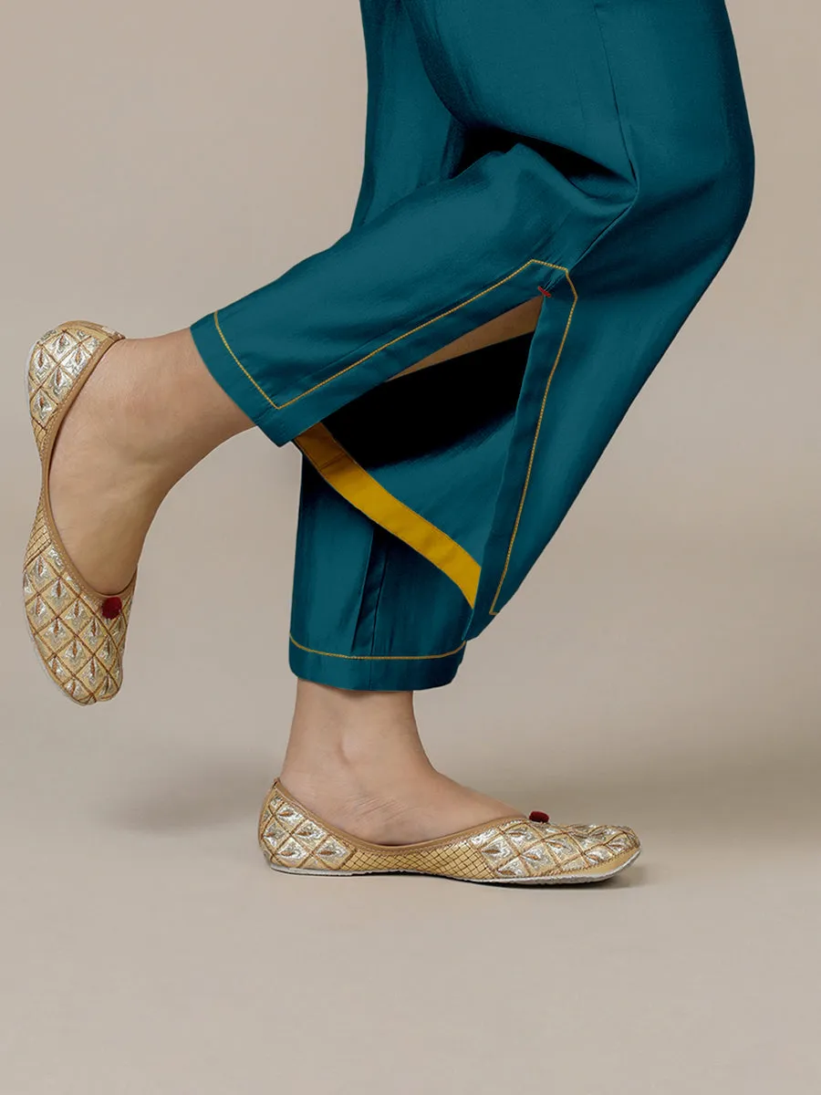 Saba x Rozaana | Crystal Teal Cotton Silk Pants