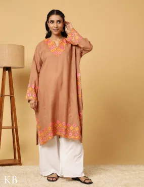 Sand Dune Aari Embroidered Pure wool Phiran